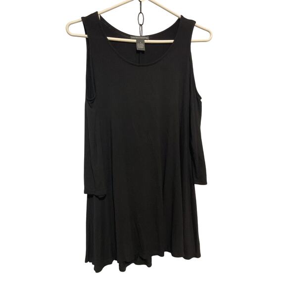 Chelsea & Theodore Cold Shoulder Black Top Size Small - Picture 1 of 6